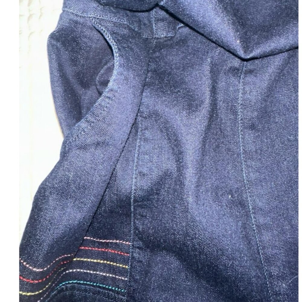 Bright & Beautiful Rainbow Stitched Denim Overalls - Picture 8 of 8